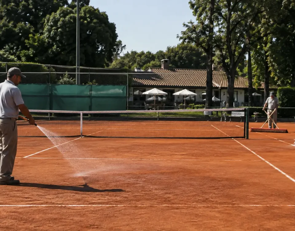 cuidado de cancha de tenis